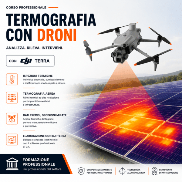 Corso Termografia Aerea con Drone dji matrice 4t dji terra